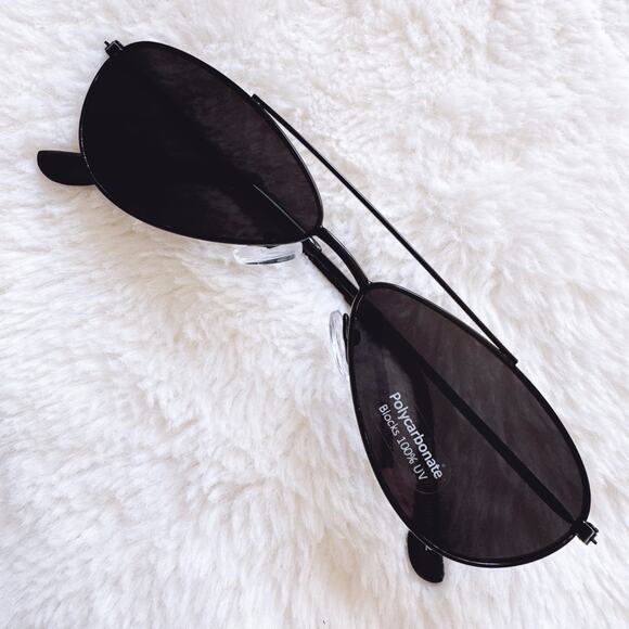 Cynthia Black Aviator Slim Sunglasses - Picture 2 of 12